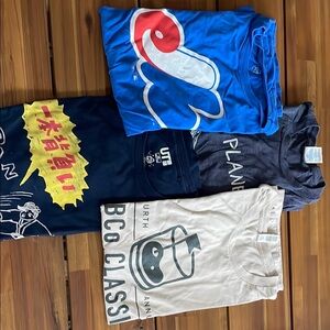 Graphic T-Shirt Bundle in Blue, Navy, and Cream
